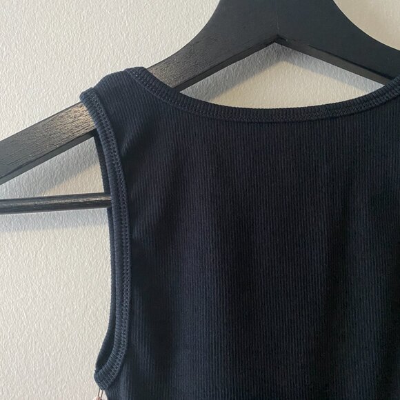 NWT Siella Cotton Rib Square Neck Tank Black - Picture 7 of 12